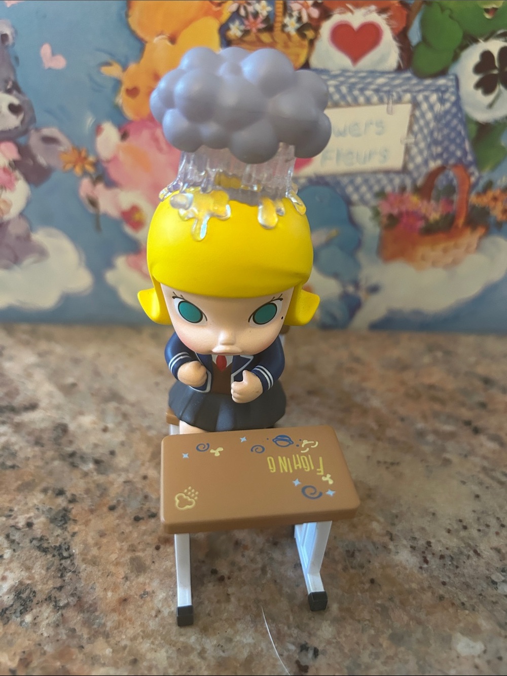 Pop Mart Molly, Schoolgirl Figurine with Gray Cloud